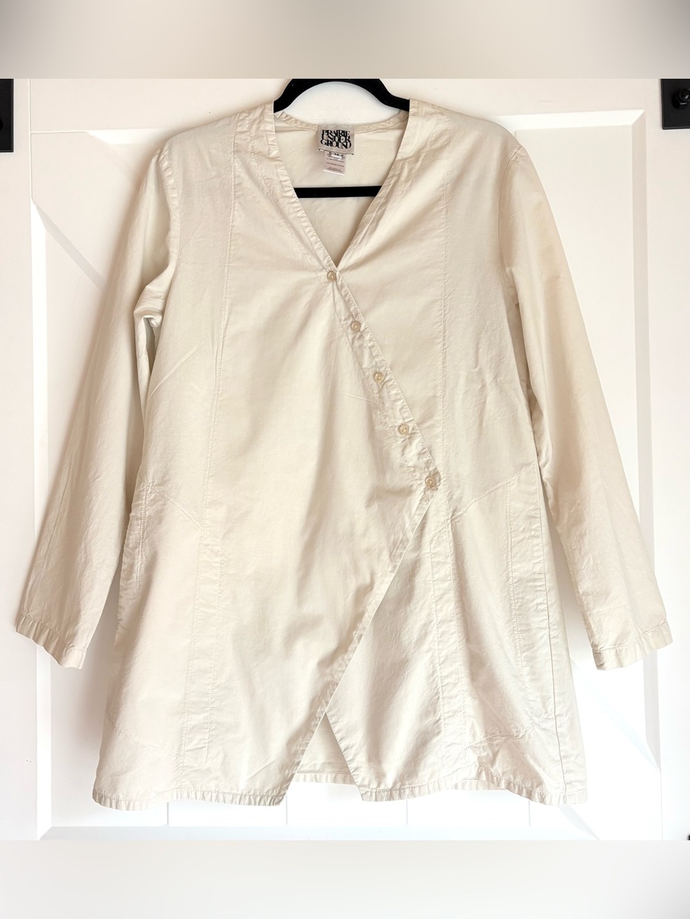 Prairie Underground Organic Cotton Wrap Asymmetrical Tunic Top M